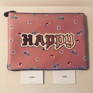 NWT Coach x Disney Snow White “Happy” Clutch / Pouch